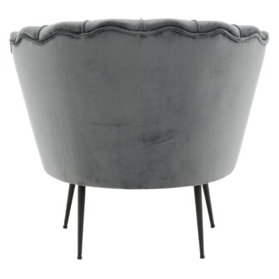 Donkergrijze fluwelen fauteuil afbeelding 5