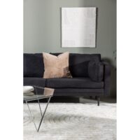 Scandinavisch design 3-zits bank zwart linnen afbeelding 7