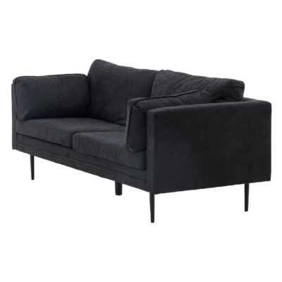 Scandinavisch design 3-zits bank zwart linnen afbeelding 3