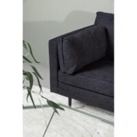Scandinavisch design 3-zits bank zwart linnen afbeelding 8