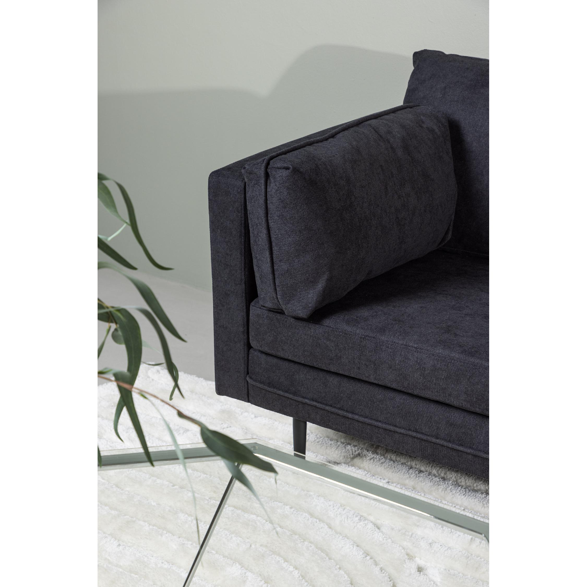 Scandinavisch design 3-zits bank zwart linnen afbeelding 8