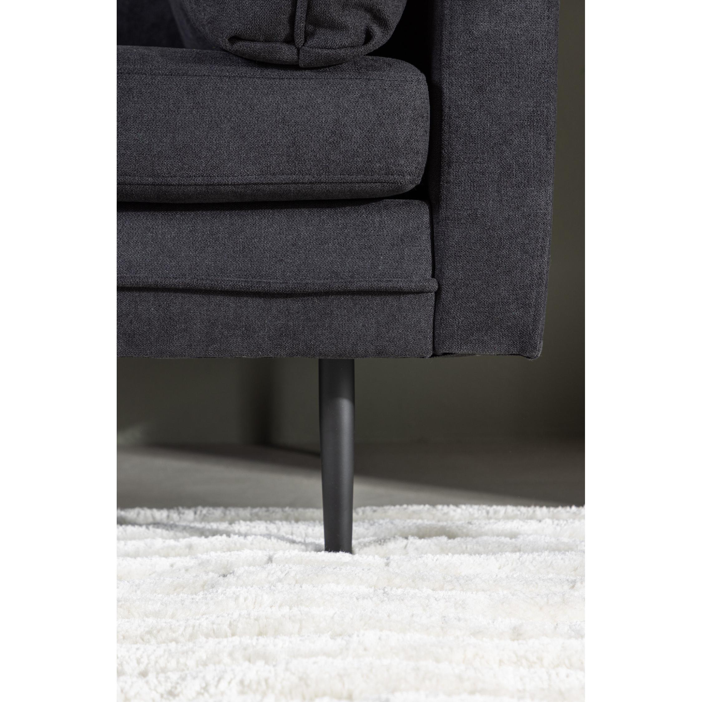 Scandinavisch design 3-zits bank zwart linnen afbeelding 9