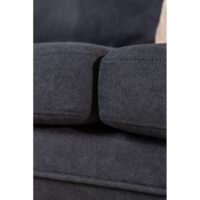Scandinavisch design 3-zits bank zwart linnen afbeelding 10