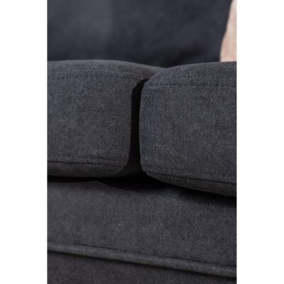 Scandinavisch design 3-zits bank zwart linnen afbeelding 10