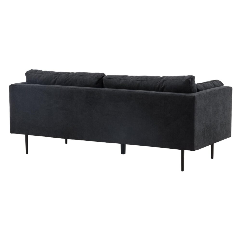 Scandinavisch design 3-zits bank zwart linnen afbeelding 4
