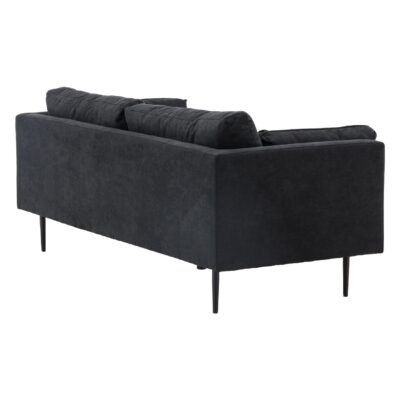 Scandinavisch design 3-zits bank zwart linnen afbeelding 5