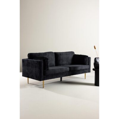 Zwarte fluwelen 3-zitsbank Rochester afbeelding 6