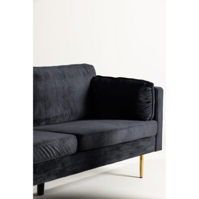 Zwarte fluwelen 3-zitsbank Rochester afbeelding 8