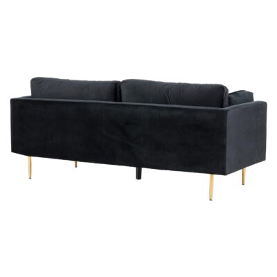 Zwarte fluwelen 3-zitsbank Rochester afbeelding 3