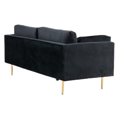 Zwarte fluwelen 3-zitsbank Rochester afbeelding 4