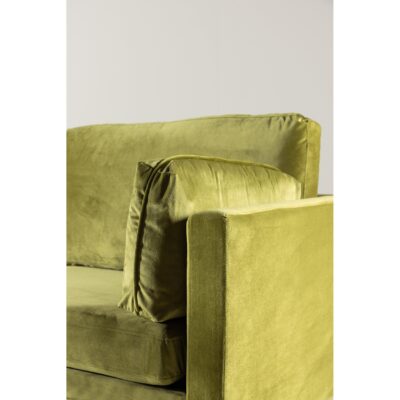 Scandinavische groene fluwelen 3-zitsbank afbeelding 9