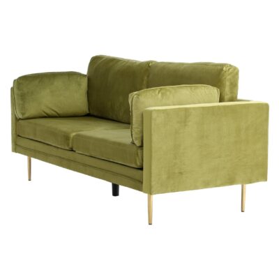 Scandinavische groene fluwelen 3-zitsbank afbeelding 3