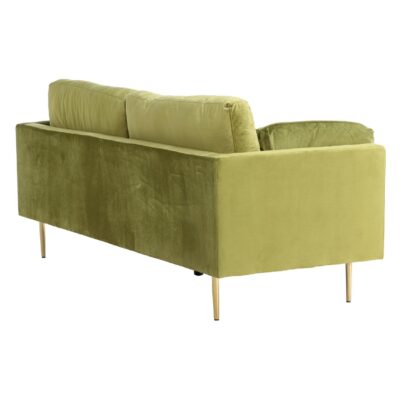 Scandinavische groene fluwelen 3-zitsbank afbeelding 4