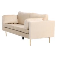 Scandinavische 3-zitsbank crème fluweel afbeelding 2