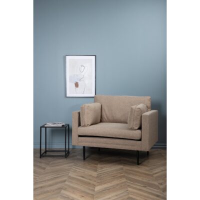 Rochester Fauteuil Zwart Bruin Stof afbeelding 7