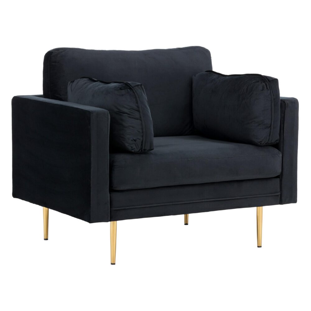 Rochester Fauteuil Fluweel Zwart afbeelding 8