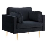 Rochester Fauteuil Fluweel Zwart afbeelding 8