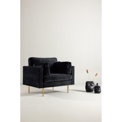 Rochester Fauteuil Fluweel Zwart afbeelding 9