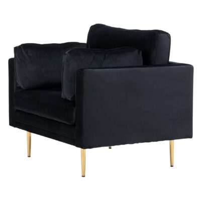 Rochester Fauteuil Fluweel Zwart afbeelding 2