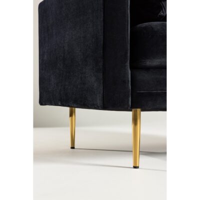 Rochester Fauteuil Fluweel Zwart afbeelding 11