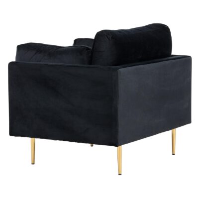 Rochester Fauteuil Fluweel Zwart afbeelding 4