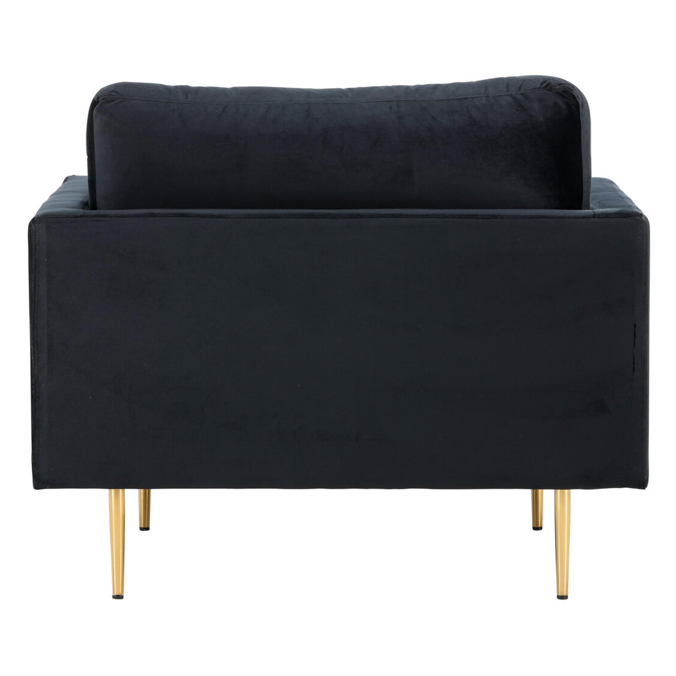 Rochester Fauteuil Fluweel Zwart afbeelding 5