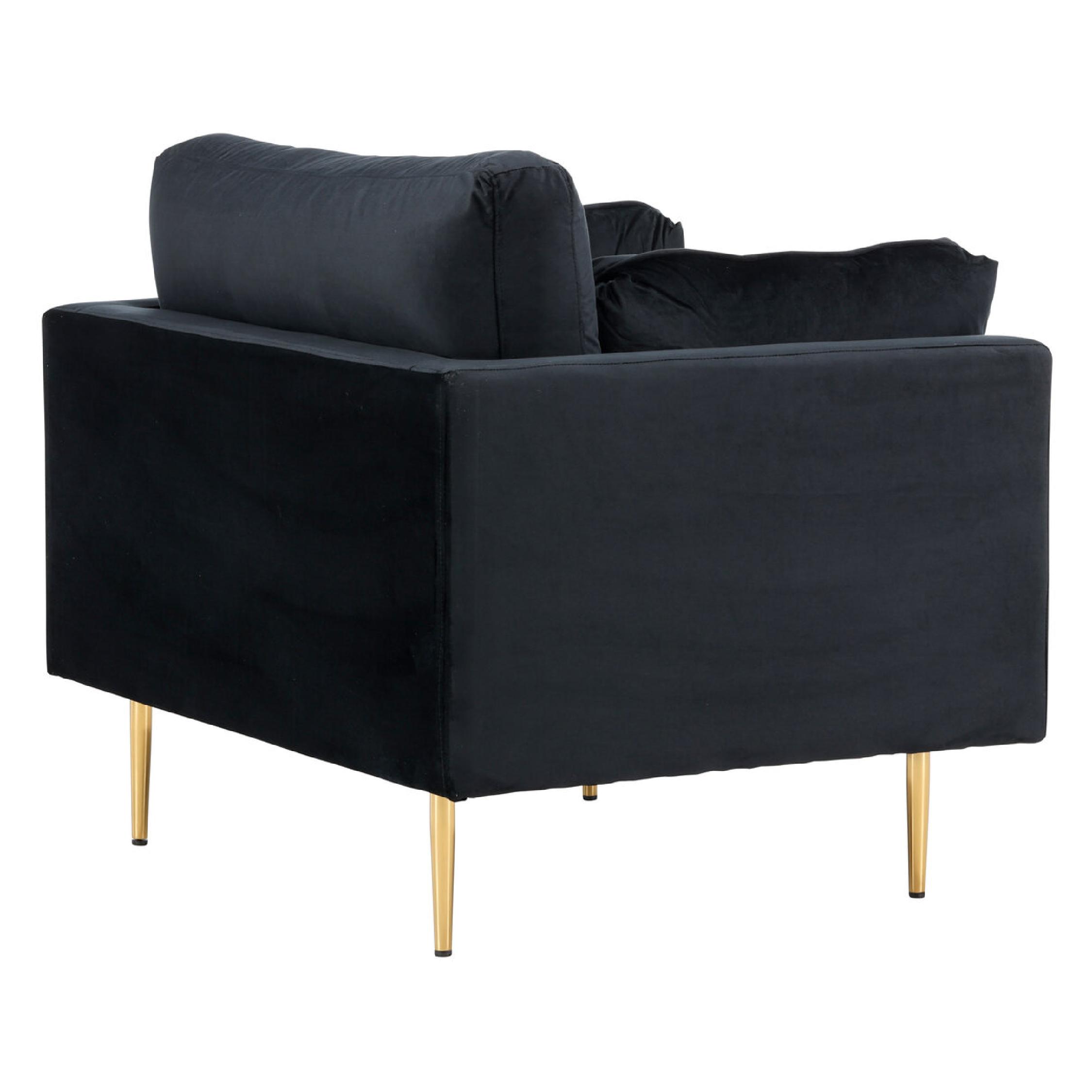 Rochester Fauteuil Fluweel Zwart afbeelding 6