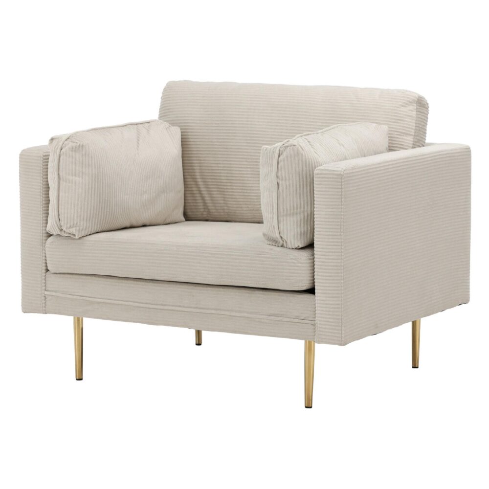 Rochester Fauteuil Corduroy Lichtgrijs afbeelding 2