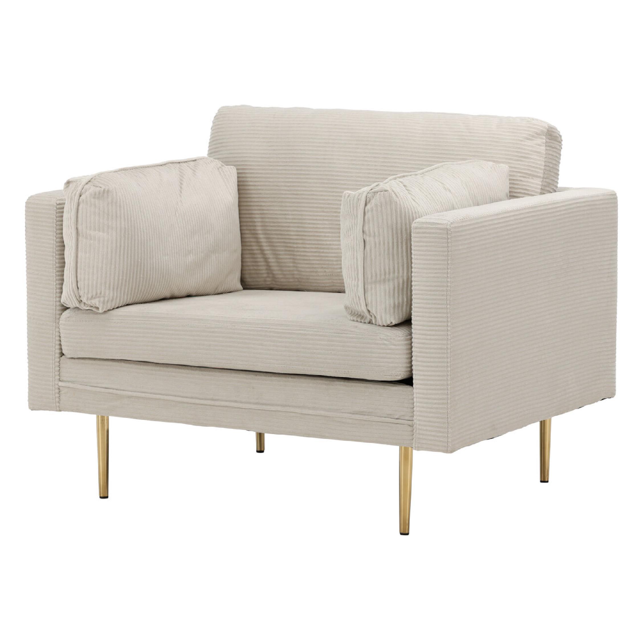Rochester Fauteuil Corduroy Lichtgrijs afbeelding 2