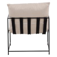 Moderne Fauteuil Zwart Wit Linnen afbeelding 7