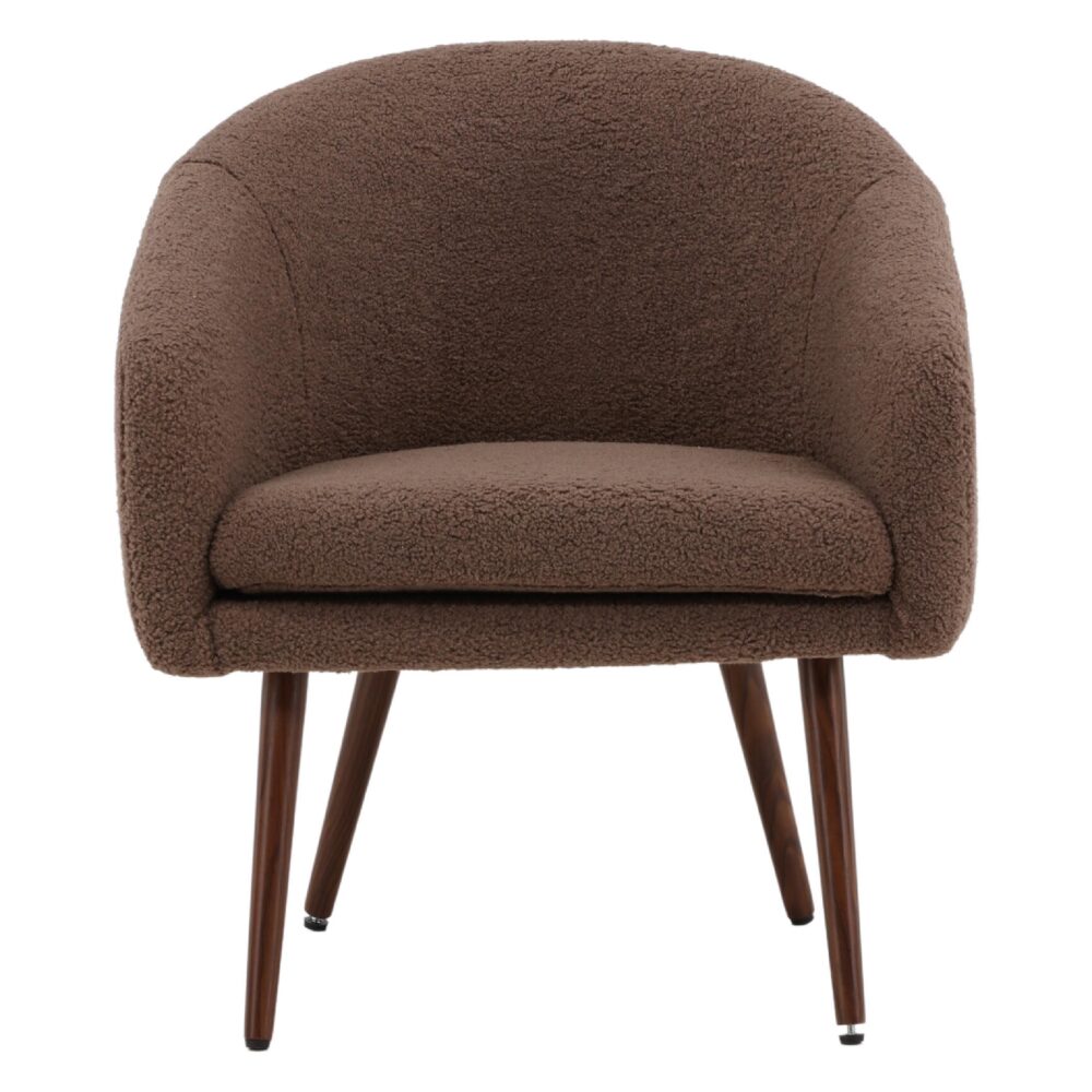 Moderne bruine teddy accentstoel afbeelding 1