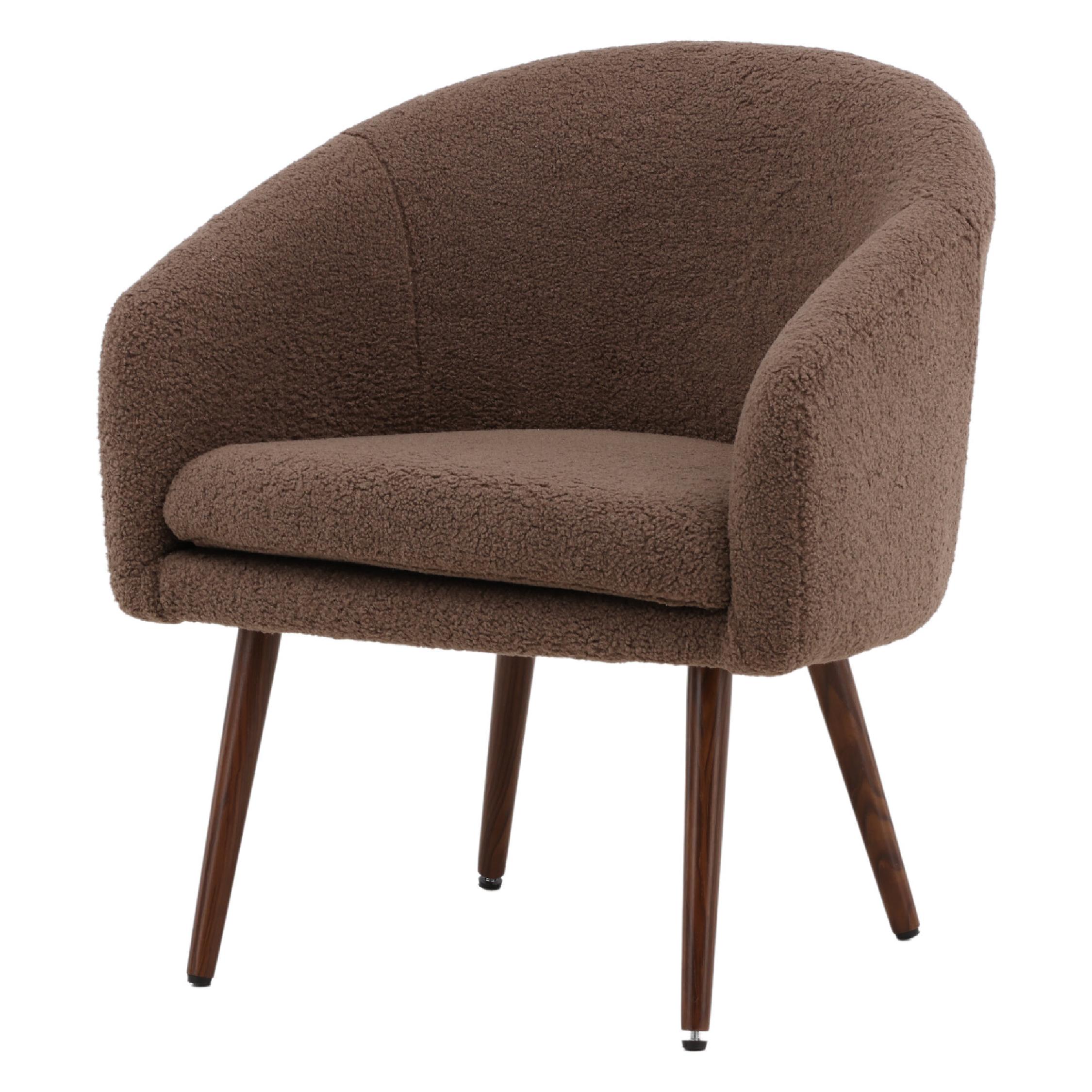 Moderne bruine teddy accentstoel afbeelding 2