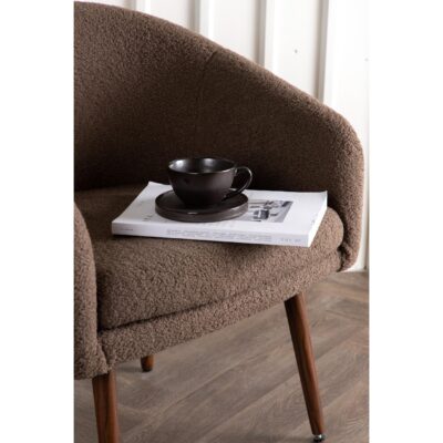 Moderne bruine teddy accentstoel afbeelding 11