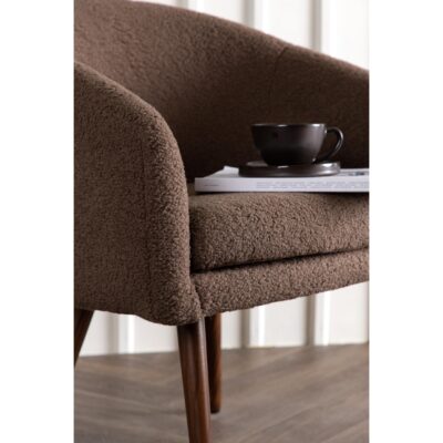 Moderne bruine teddy accentstoel afbeelding 12