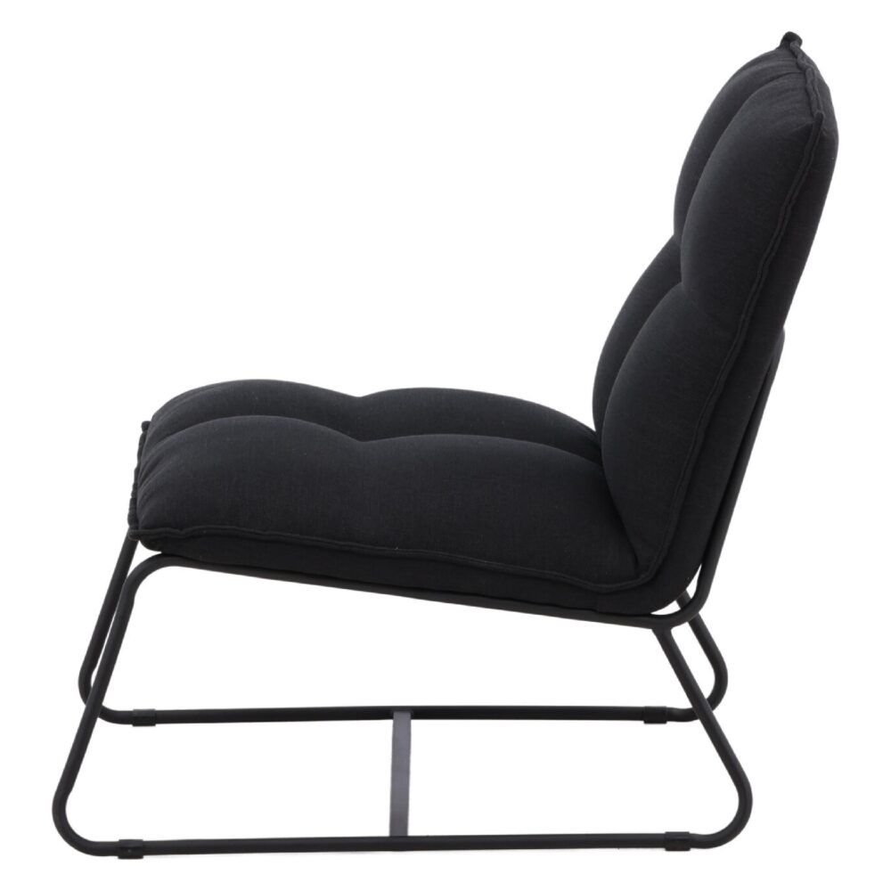Orland Fauteuil Zwart Linnen afbeelding 4