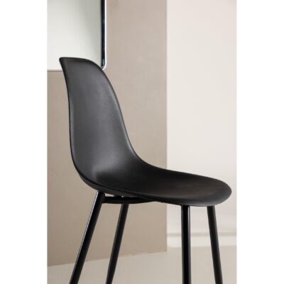 Zwarte plastic eetkamerstoelen set van 2 afbeelding 7