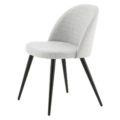 Velvet eetkamerstoel lichtgrijs set van 2 afbeelding 3