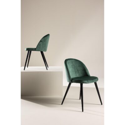Velvet eetkamerstoelen zwart mosgroen afbeelding 6