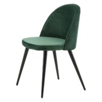 Velvet eetkamerstoelen zwart mosgroen afbeelding 3