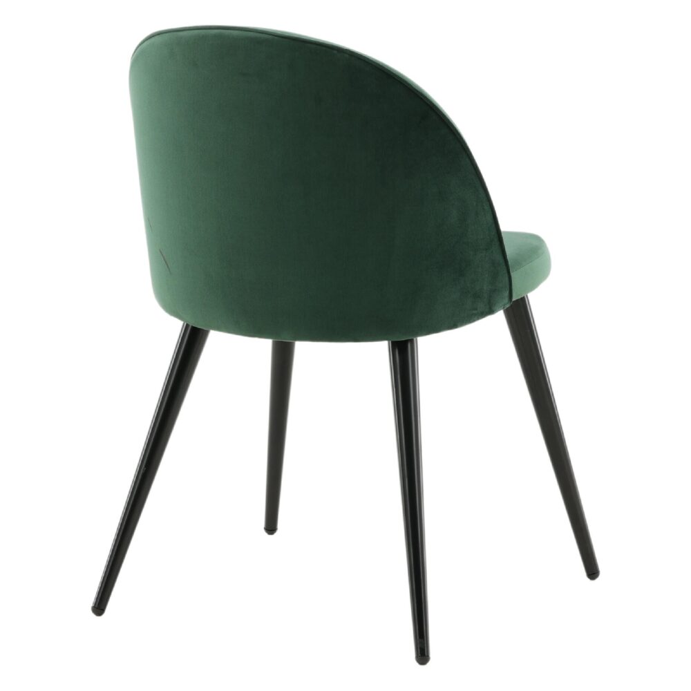 Velvet eetkamerstoelen zwart mosgroen afbeelding 4
