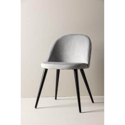 Velvet eetkamerstoelen 2-pack zwart lichtgrijs afbeelding 7