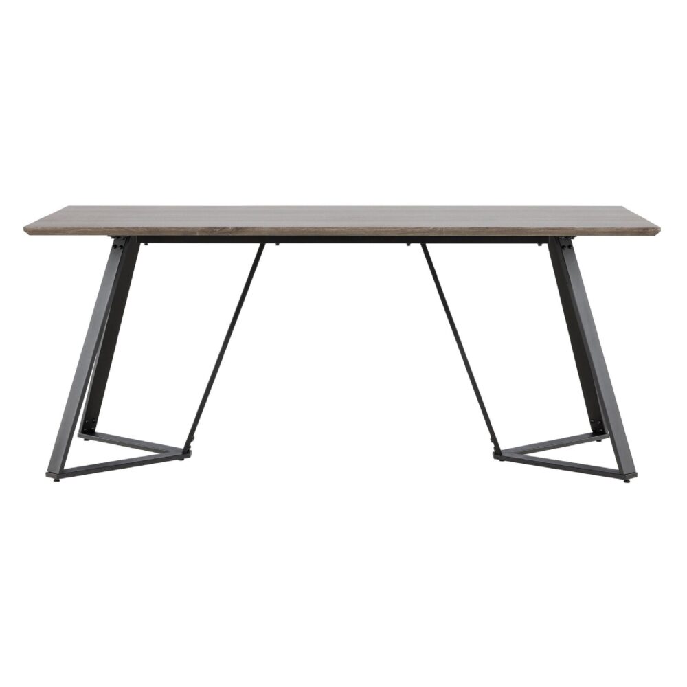 Grijze eetkamertafel met metalen poten afbeelding 1