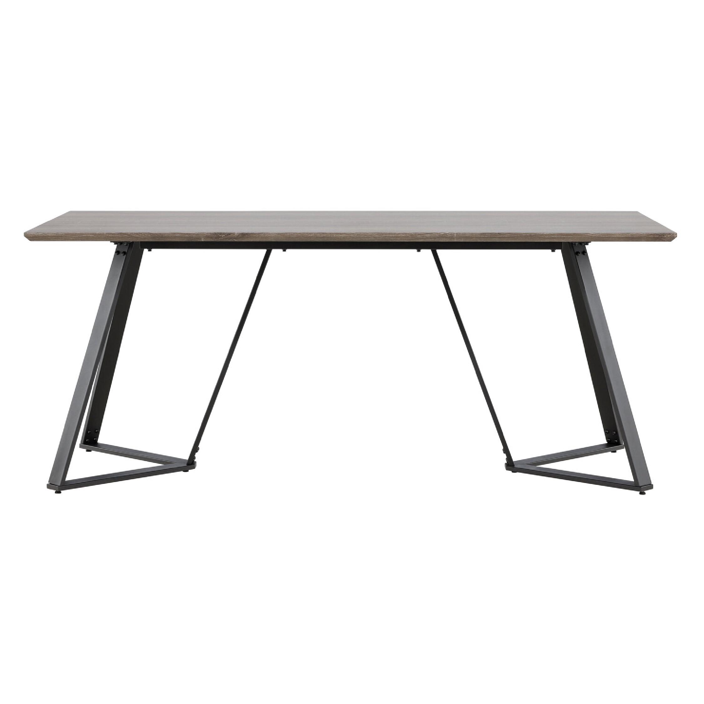Grijze eetkamertafel met metalen poten afbeelding 1