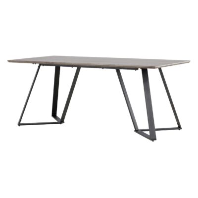 Grijze eetkamertafel met metalen poten afbeelding 2