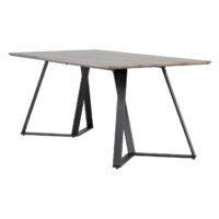 Grijze eetkamertafel met metalen poten afbeelding 3