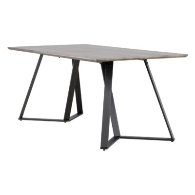 Grijze eetkamertafel met metalen poten afbeelding 3