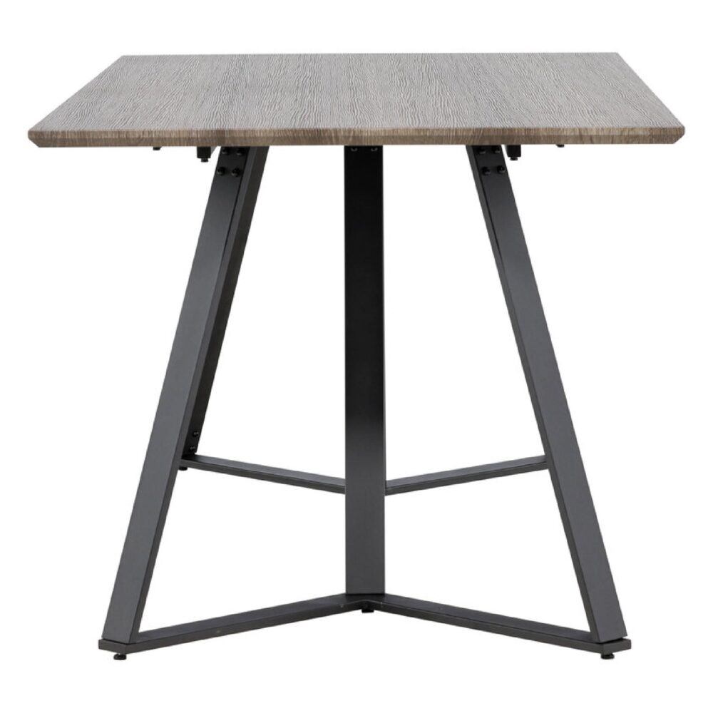 Grijze eetkamertafel met metalen poten afbeelding 4