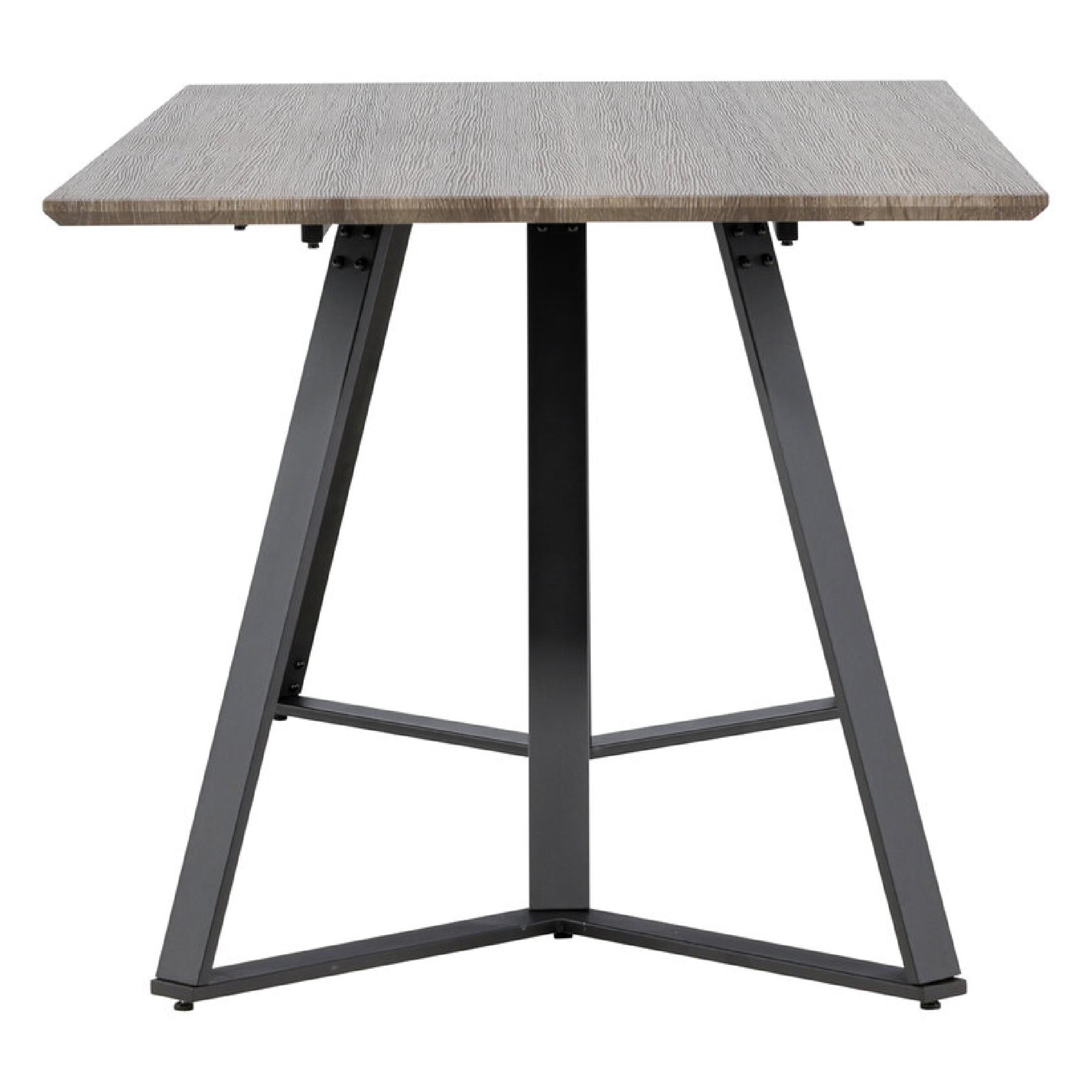 Grijze eetkamertafel met metalen poten afbeelding 4