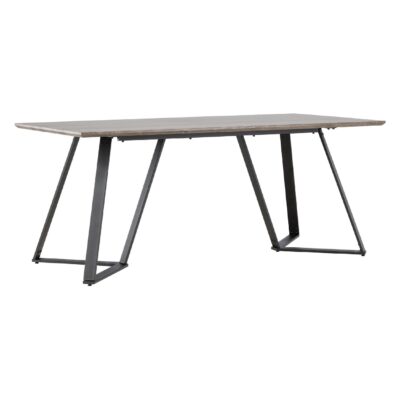 Grijze eetkamertafel met metalen poten afbeelding 6