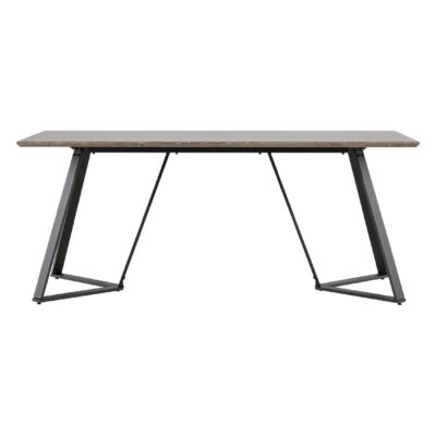 Grijze eetkamertafel met metalen poten afbeelding 7